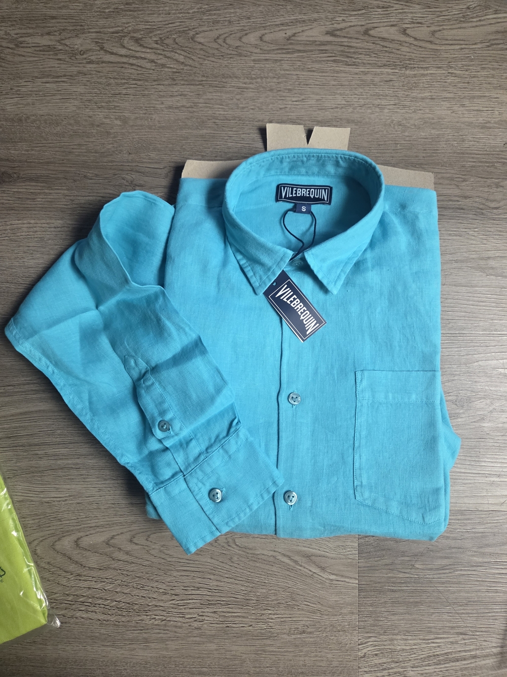 Vilebrequin Men’s Turquoise Linen Button-Down Shirt
